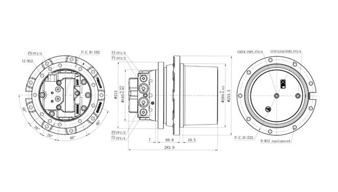 Komstsu PC20 PC30 Excavator Parts Hydraulic Travel Motor MG26VP-05