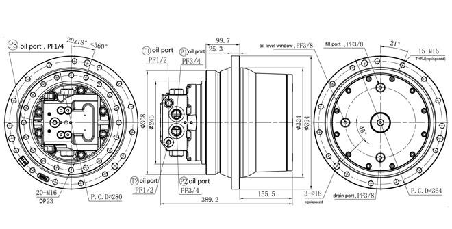 134kgs Excavator Final Drives TM18VC-03 Genuine Motor for Kobelco SK120 Sumitomo SH120